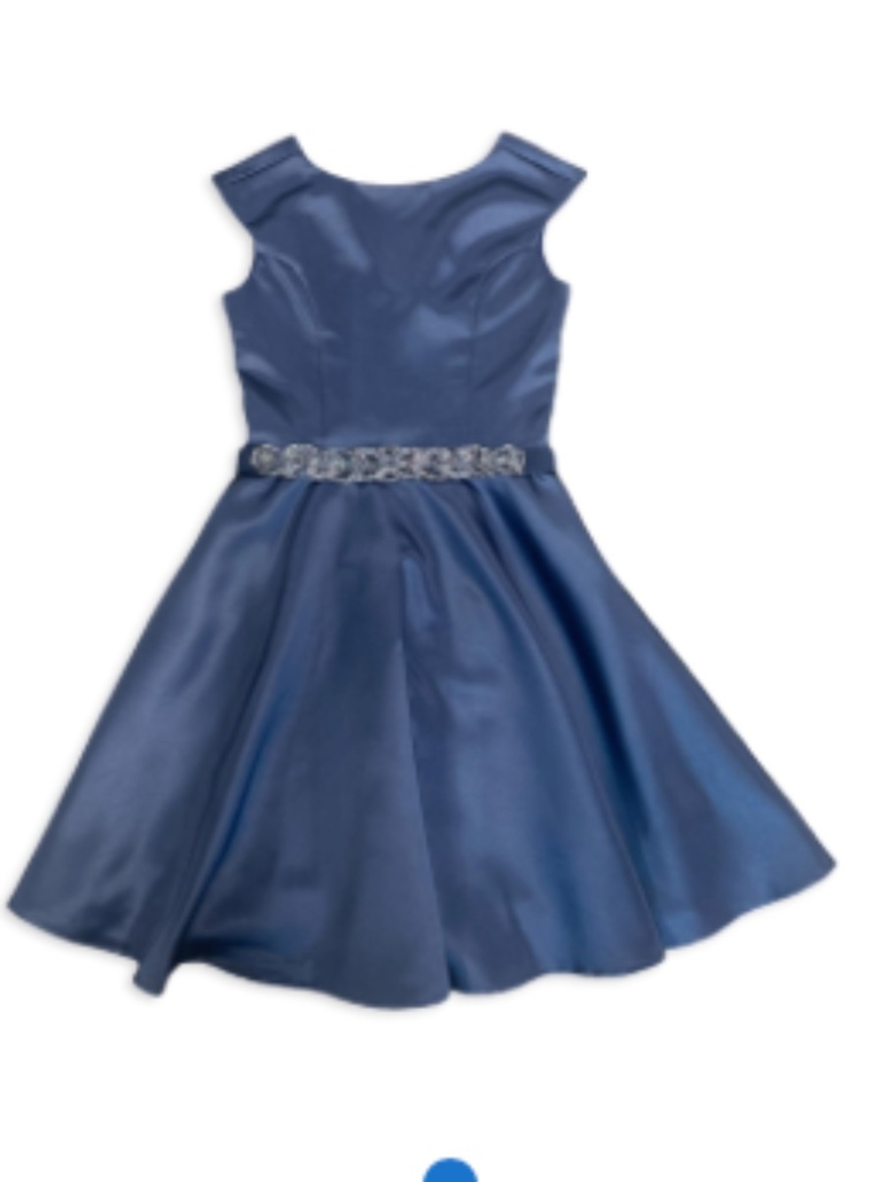 Un Deux Trois Satin Cap Sleeved Dress With Rhinestone belt Size 8